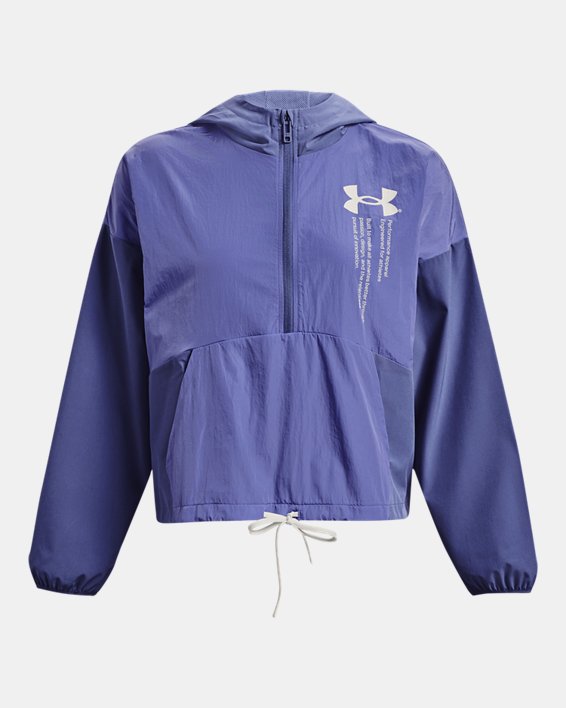 Women's UA Woven Graphic Jacket in Blue image number 5